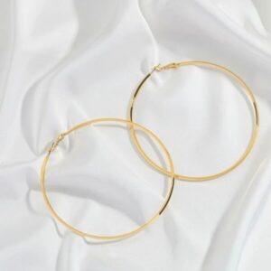 Brinco de argola 5.6CM - Cor PRATA ou DOURADO 1 PAR